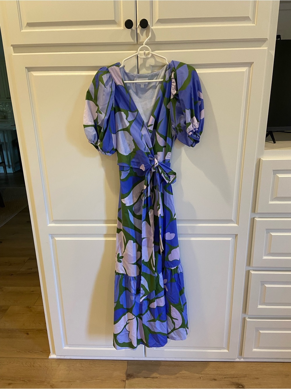 Sugarlips Floral Wrap Maxi Dress in Blue, Green, and Lavender